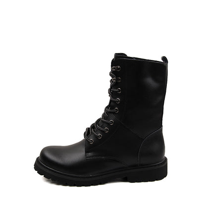 Winter high top men's shoes leather military boots men's plus fleece high top Martin boots - Carvan Mart Ltd
