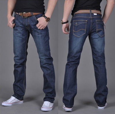 Men's Denim Long Pants Trendy Men's Denim Straight-Leg Pants - Carvan Mart