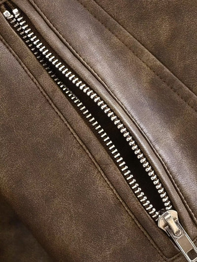 Women's Washable Gradient Leather Jacket - Carvan Mart