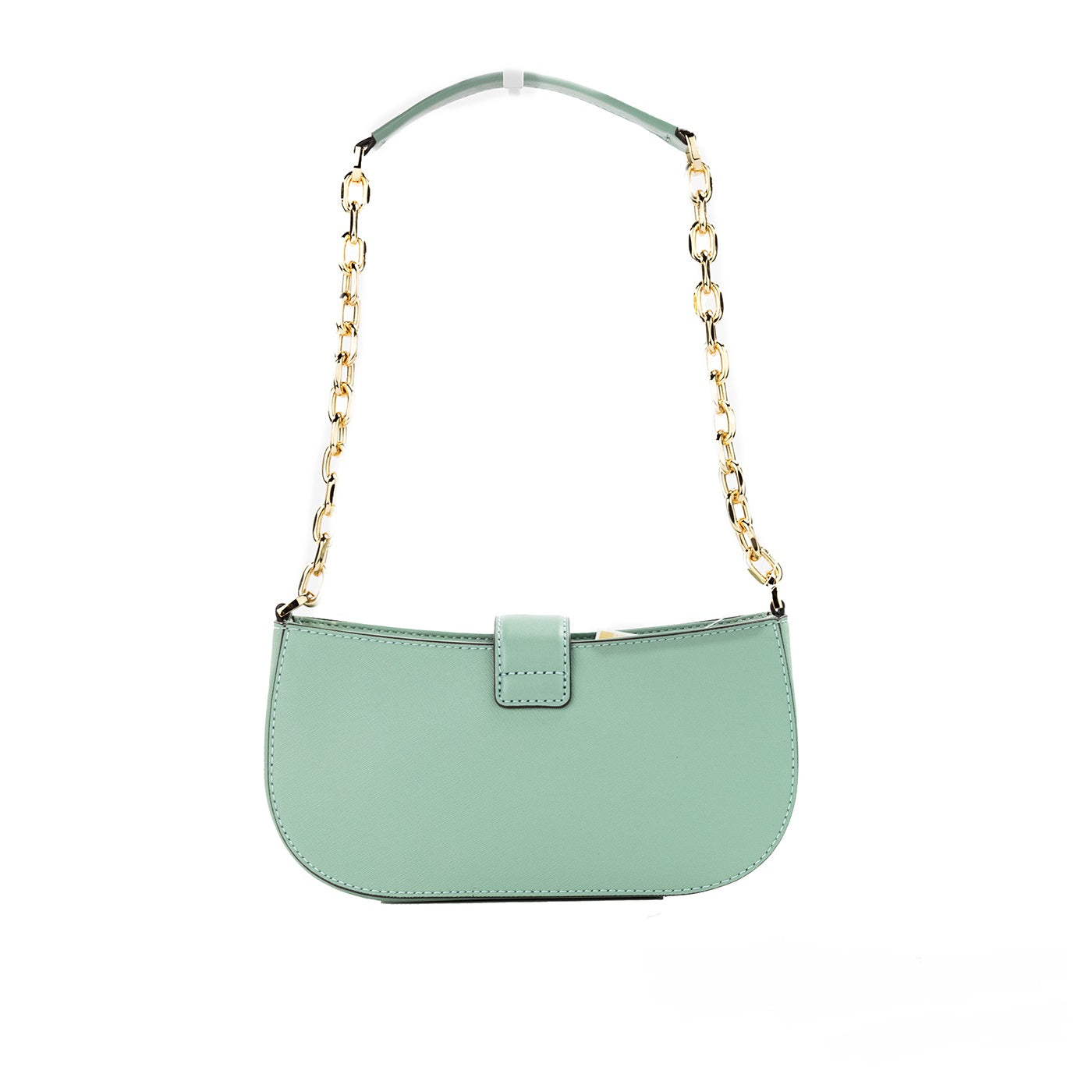 Michael Kors Carmen Small Sea Green Leather Pouchette Shoulder Crossbody Purse - - - Michael Kors