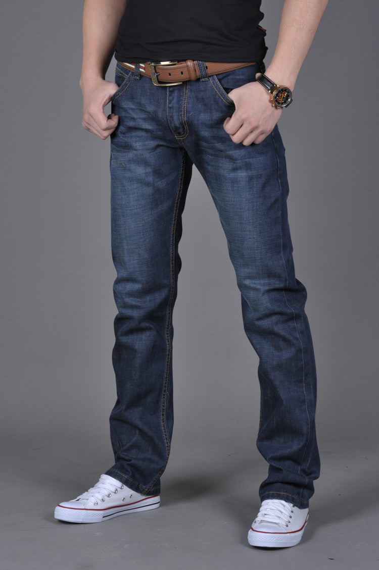 Men's Denim Long Pants Trendy Men's Denim Straight-Leg Pants - - Men's Jeans - Carvan Mart