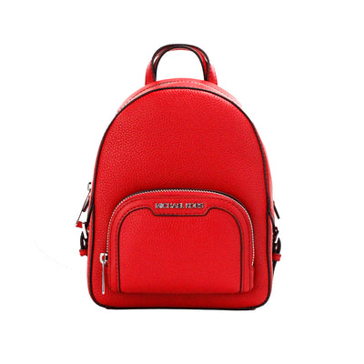 Michael Kors Jaycee Mini XS Bright Red Pebbled Leather Zip Pocket Backpack Bag - - - Michael Kors