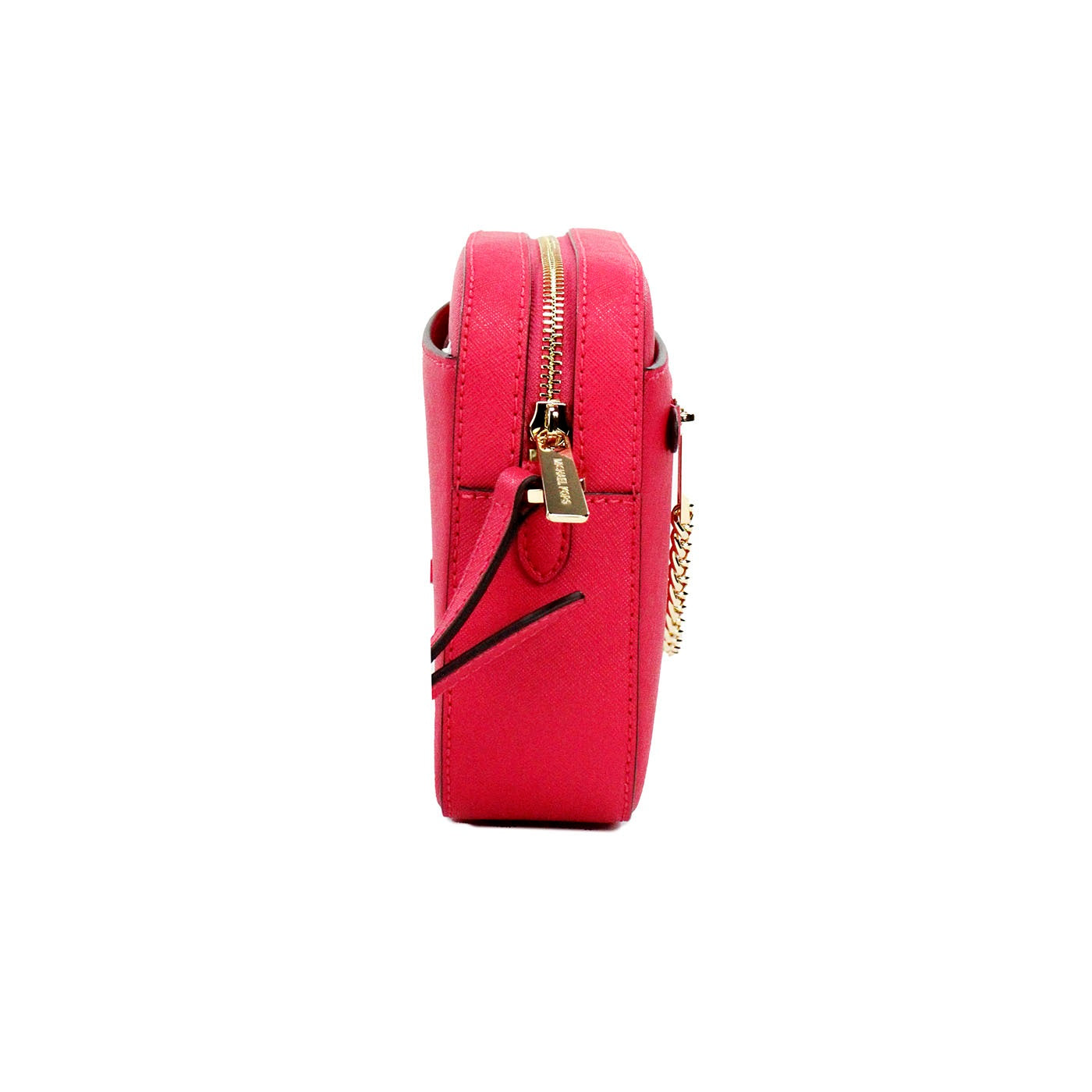 Michael Kors Jet Set East West Electric Pink Leather Zip Chain Crossbody Bag - - - Michael Kors