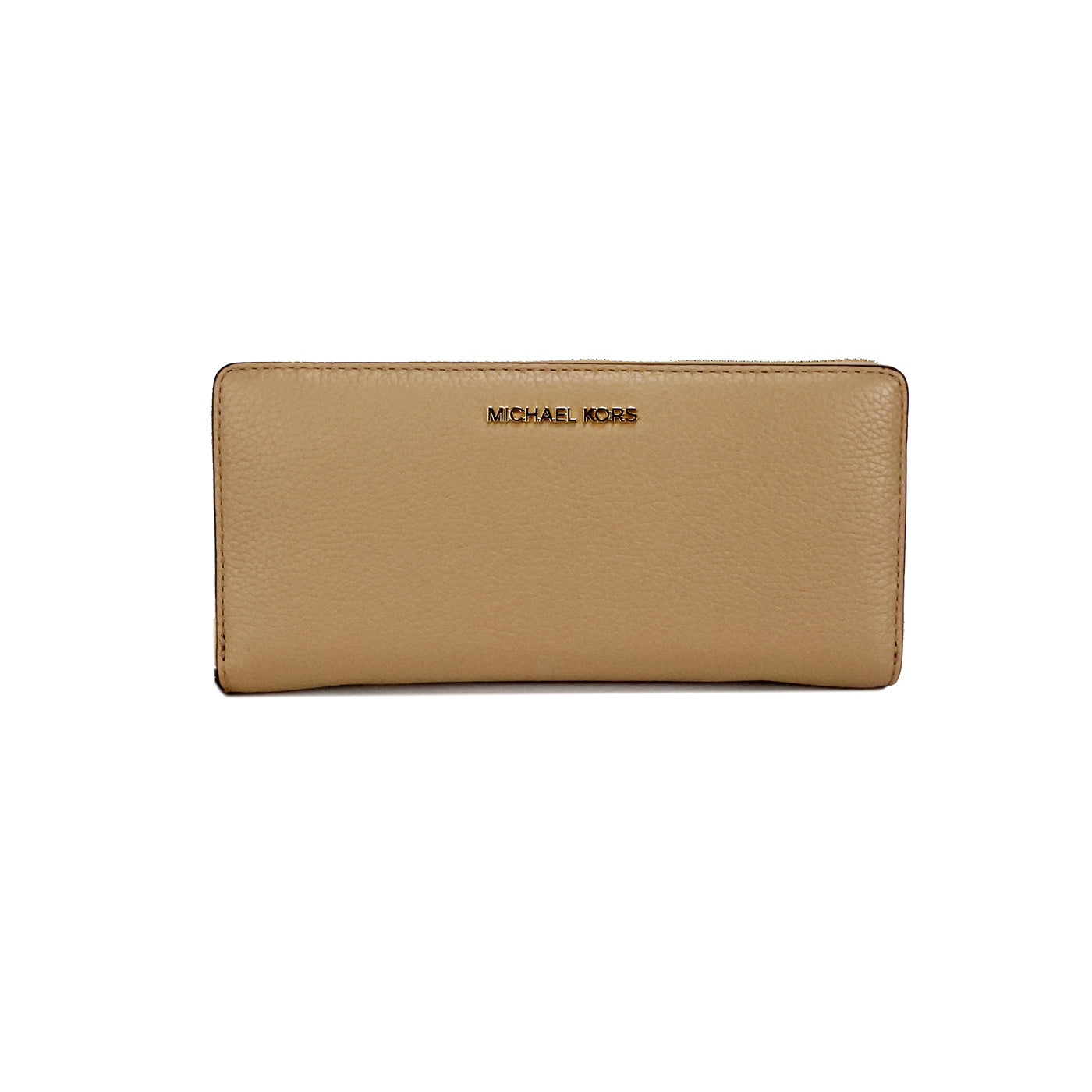 Michael Kors Jet Set Travel Large Camel Leather Continental Wristlet Wallet - - - Michael Kors