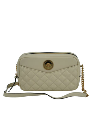 Versace Elegant White Leather Camera Shoulder Bag - - - Versace