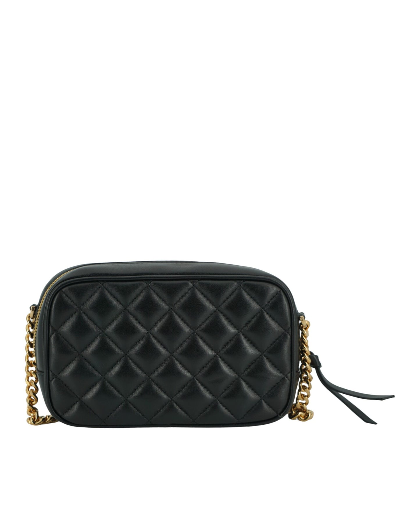 Versace Elegant Small Black Leather Crossbody Bag - - - Versace