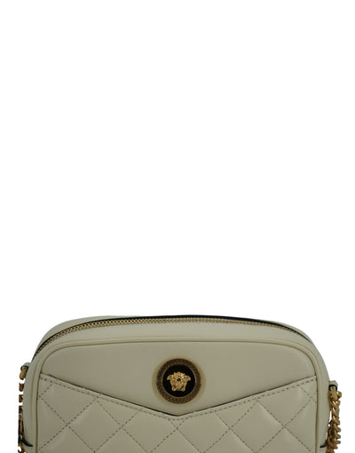 Versace Elegant White Lamb Leather Camera Bag - - - Versace