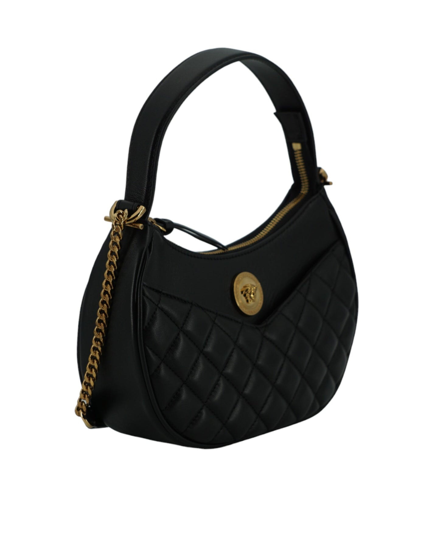 Versace Elegant Half Moon Leather Shoulder Bag - - - Versace