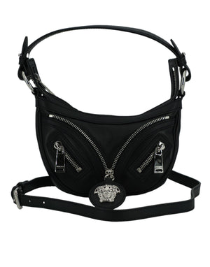 Versace Elegant Black Mini Hobo Shoulder Bag - Black - - Versace