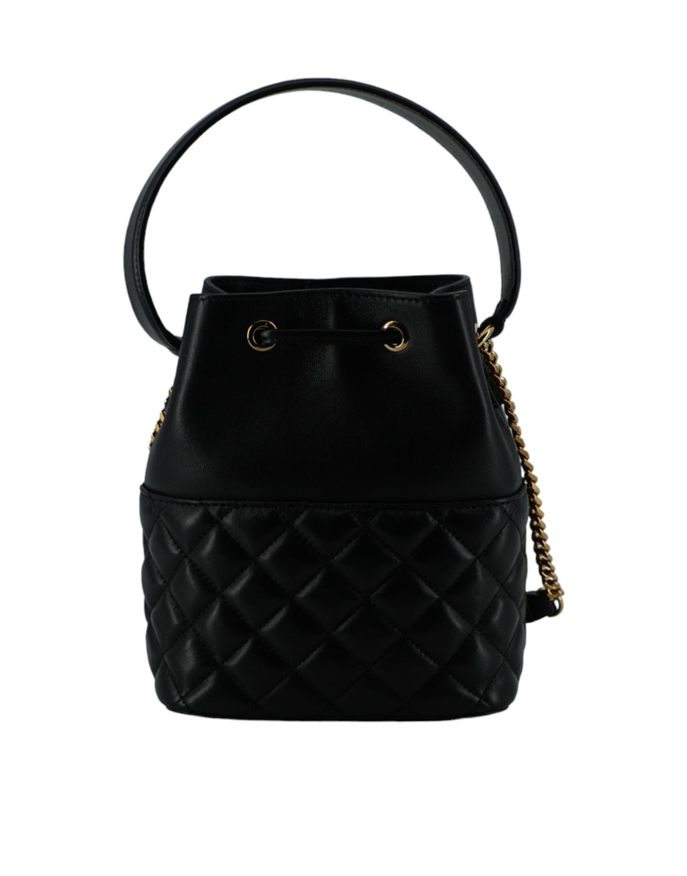 Versace Elegant Black Leather Bucket Shoulder Bag - - - Versace