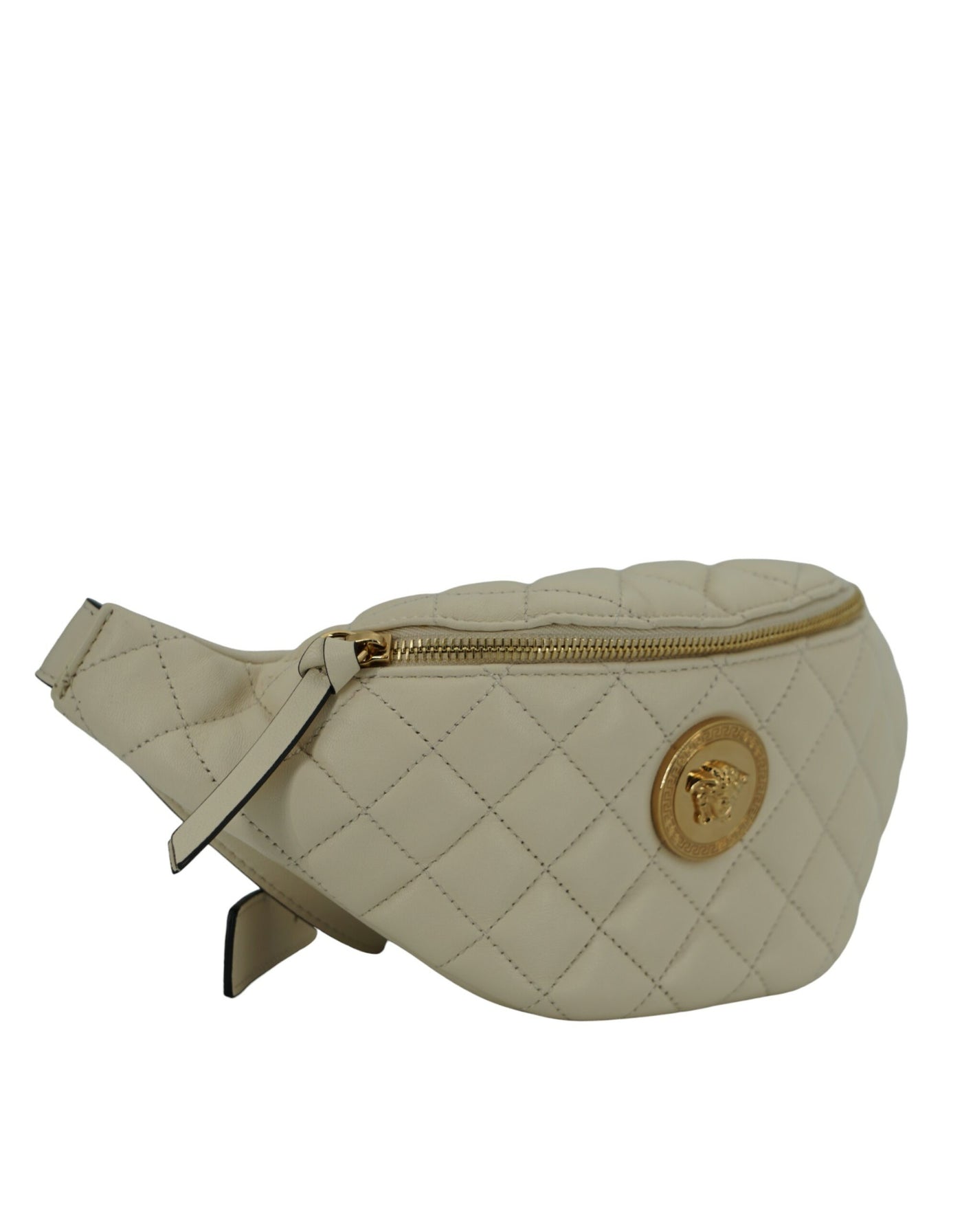 Versace Elegant White Lamb Leather Belt Bag - - - Versace