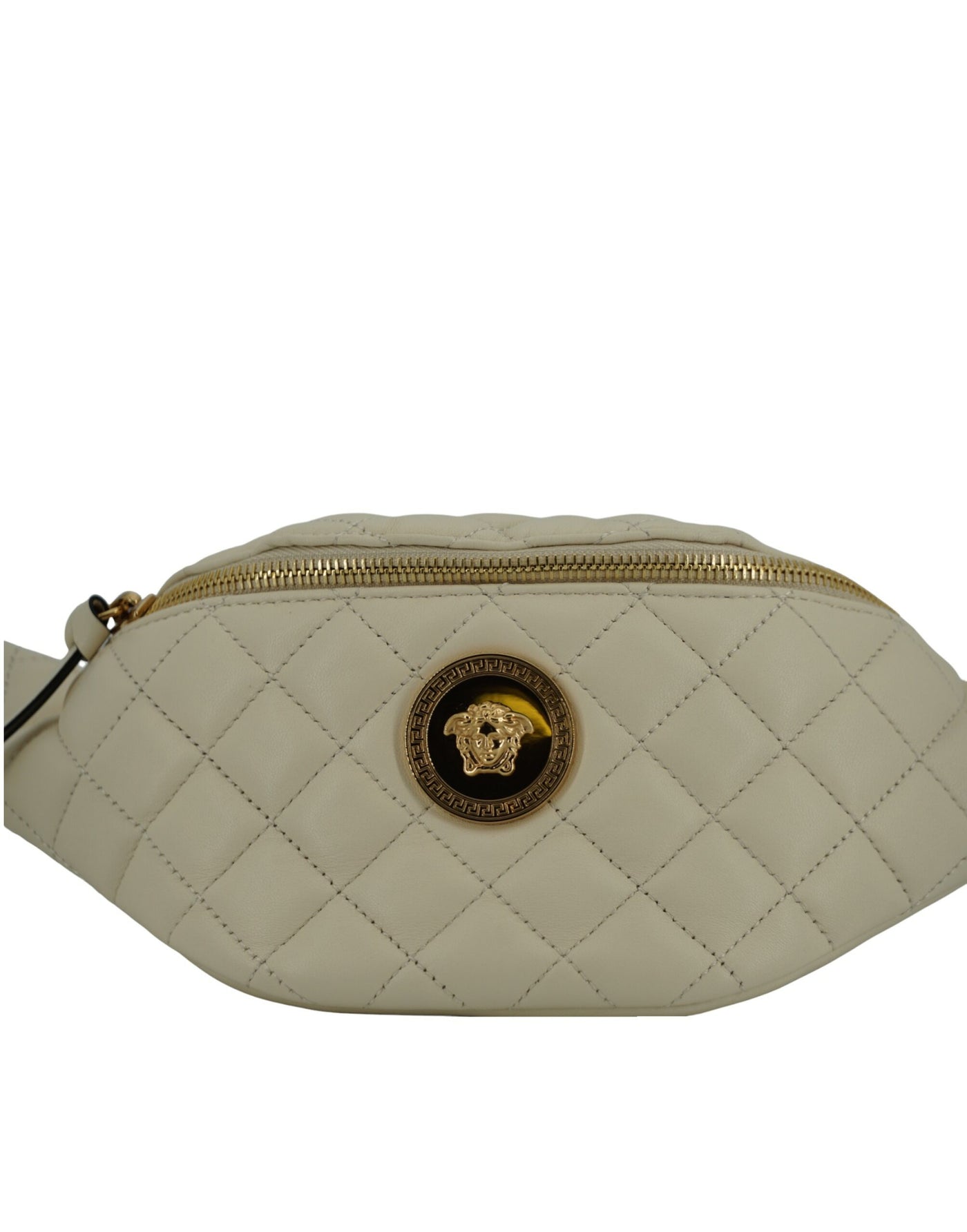 Versace Elegant White Lamb Leather Belt Bag - - - Versace