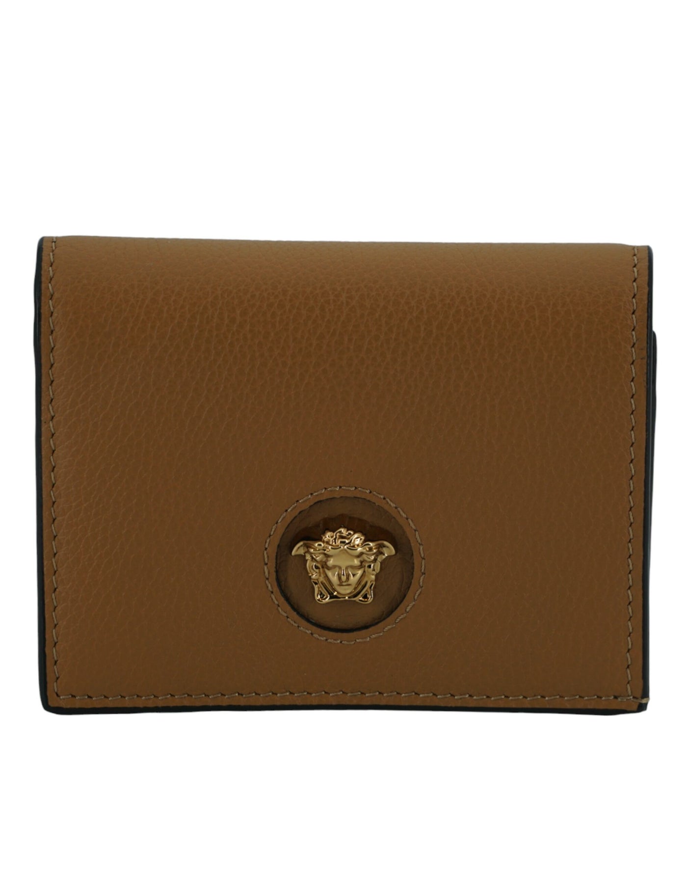 Versace Elegant Compact Leather Wallet in Brown - Brown - - Versace