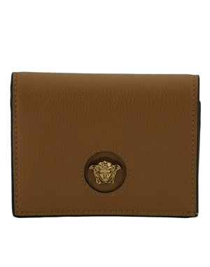 Versace Elegant Compact Leather Wallet in Brown - Brown - - Versace