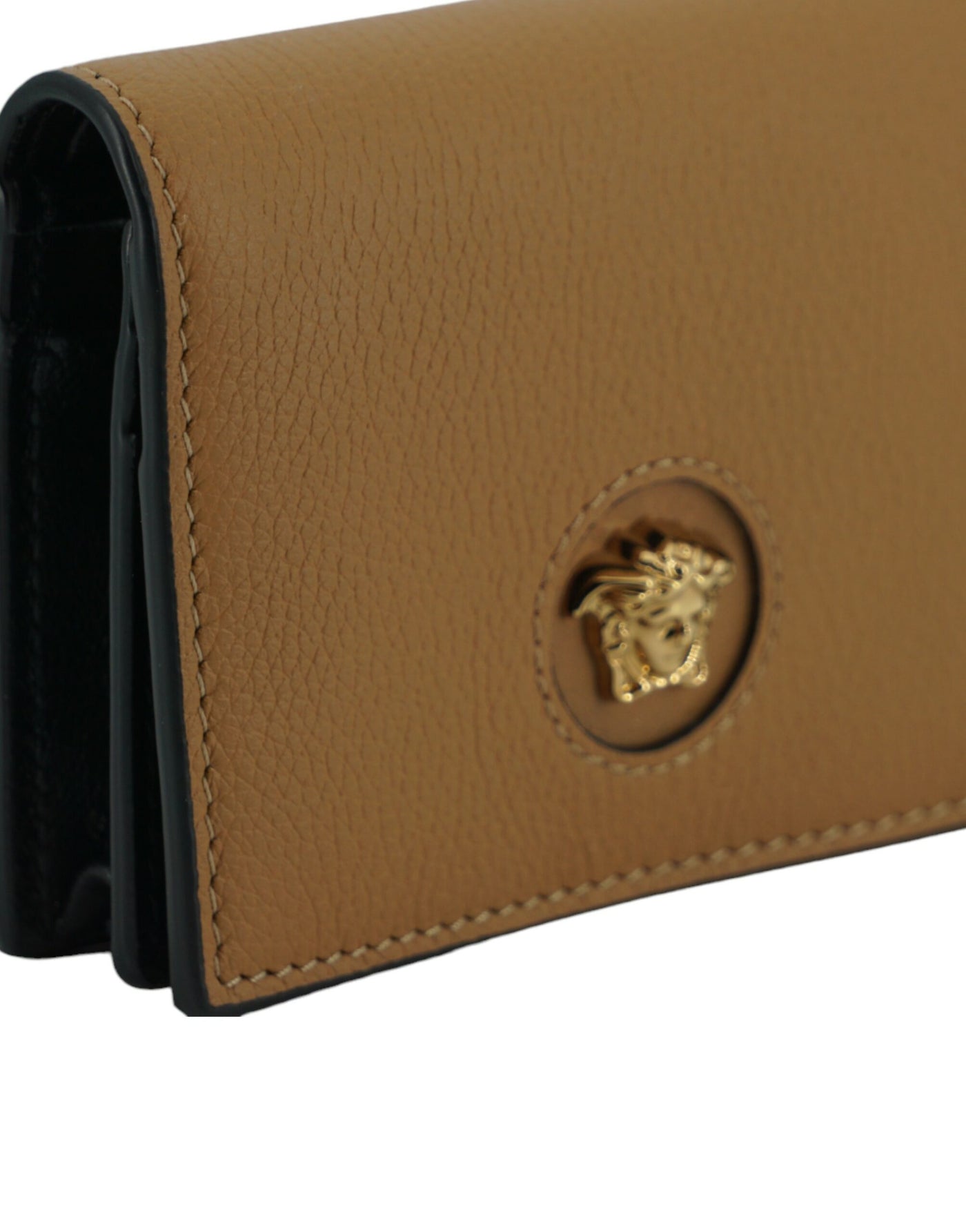 Versace Elegant Compact Leather Wallet in Brown - - - Versace