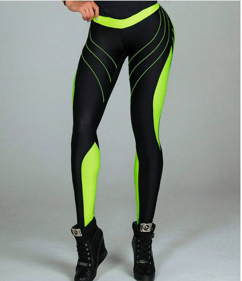 High-Waisted Compression Leggings - Women's Workout Pants - Green - Leggings - Carvan Mart