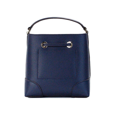 Michael Kors Mercer Small Navy Pebbled Leather Bucket Crossbody Bag Purse - - - Michael Kors