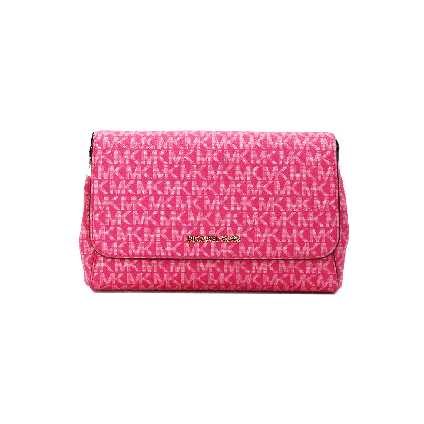 Michael Kors Jet Set Medium Electric Pink Convertible Pouchette Crossbody Bag - - - Michael Kors