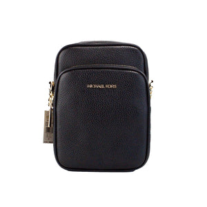 Michael Kors Flight Black Pebbled Leather North South Chain Crossbody Bag - - - Michael Kors