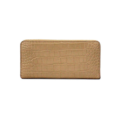 Michael Kors Jet Set Large Camel Animal Print Leather Continental Wrist Wallet - - - Michael Kors