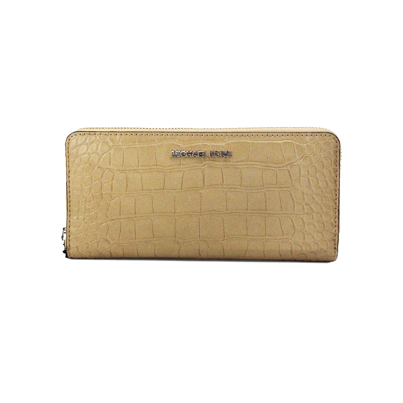 Michael Kors Jet Set Large Camel Animal Print Leather Continental Wrist Wallet - - - Michael Kors