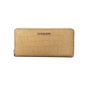 Michael Kors Jet Set Large Camel Animal Print Leather Continental Wrist Wallet - - - Michael Kors