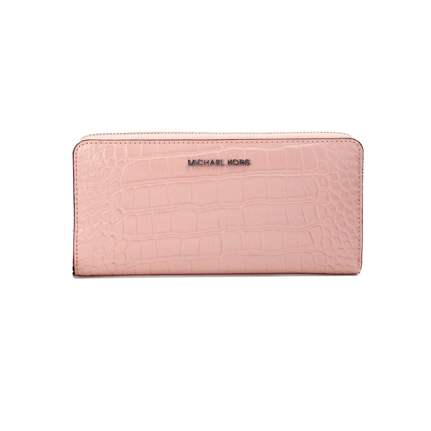 Michael Kors Jet Set Large Pink Animal Print Leather Continental Wrist Wallet - - - Michael Kors