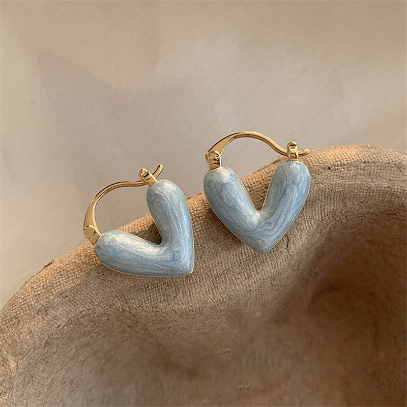 Ins Heart Love Earrings For Women Fashion Accessories Jewelry - Blue - Earrings - Carvan Mart