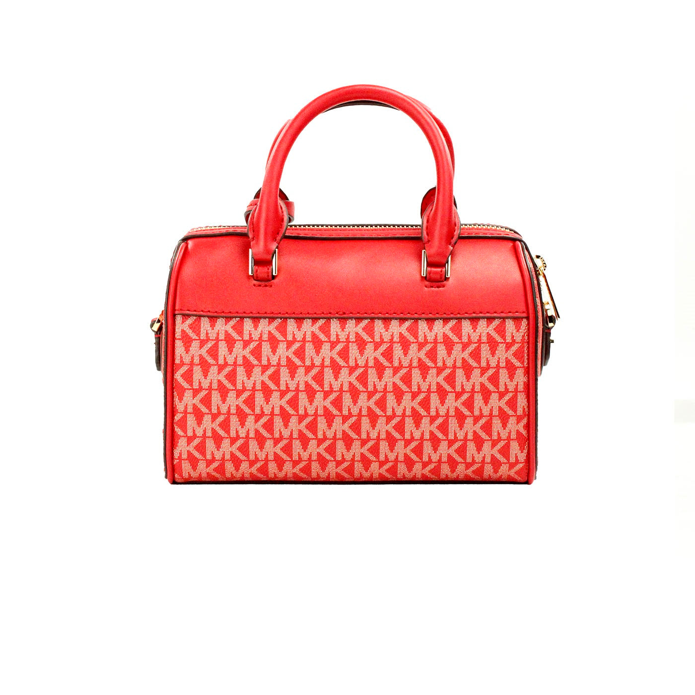 Michael Kors Travel XS Bright Red Signature PVC Duffle Crossbody Bag Purse - - - Michael Kors