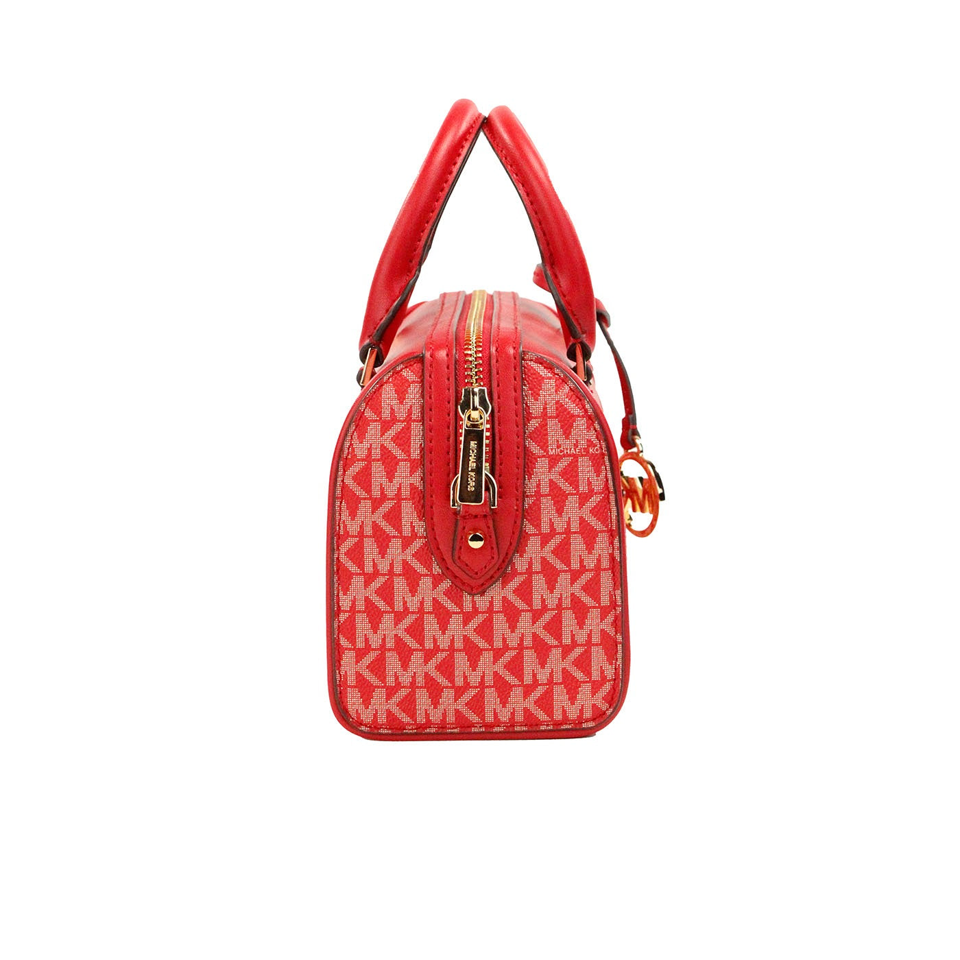 Michael Kors Travel XS Bright Red Signature PVC Duffle Crossbody Bag Purse - - - Michael Kors