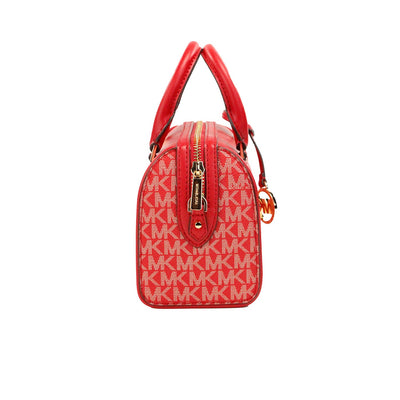 Michael Kors Travel XS Bright Red Signature PVC Duffle Crossbody Bag Purse - - - Michael Kors