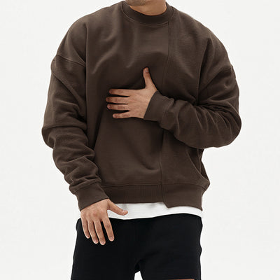 Pullover Round Neck Sweater Loose Men's Jumper - Carvan Mart