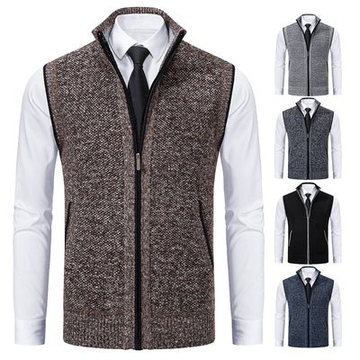 Men's Stand Collar Sweater Knitted Cardigan Coat - Carvan Mart