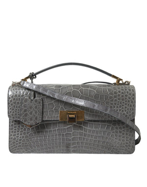 Balenciaga Alligator Leather Medium Shoulder Bag - Gray - - Balenciaga