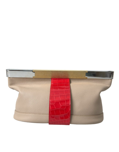 Balenciaga Two Tone Exotic Leather Clutch - - - Balenciaga