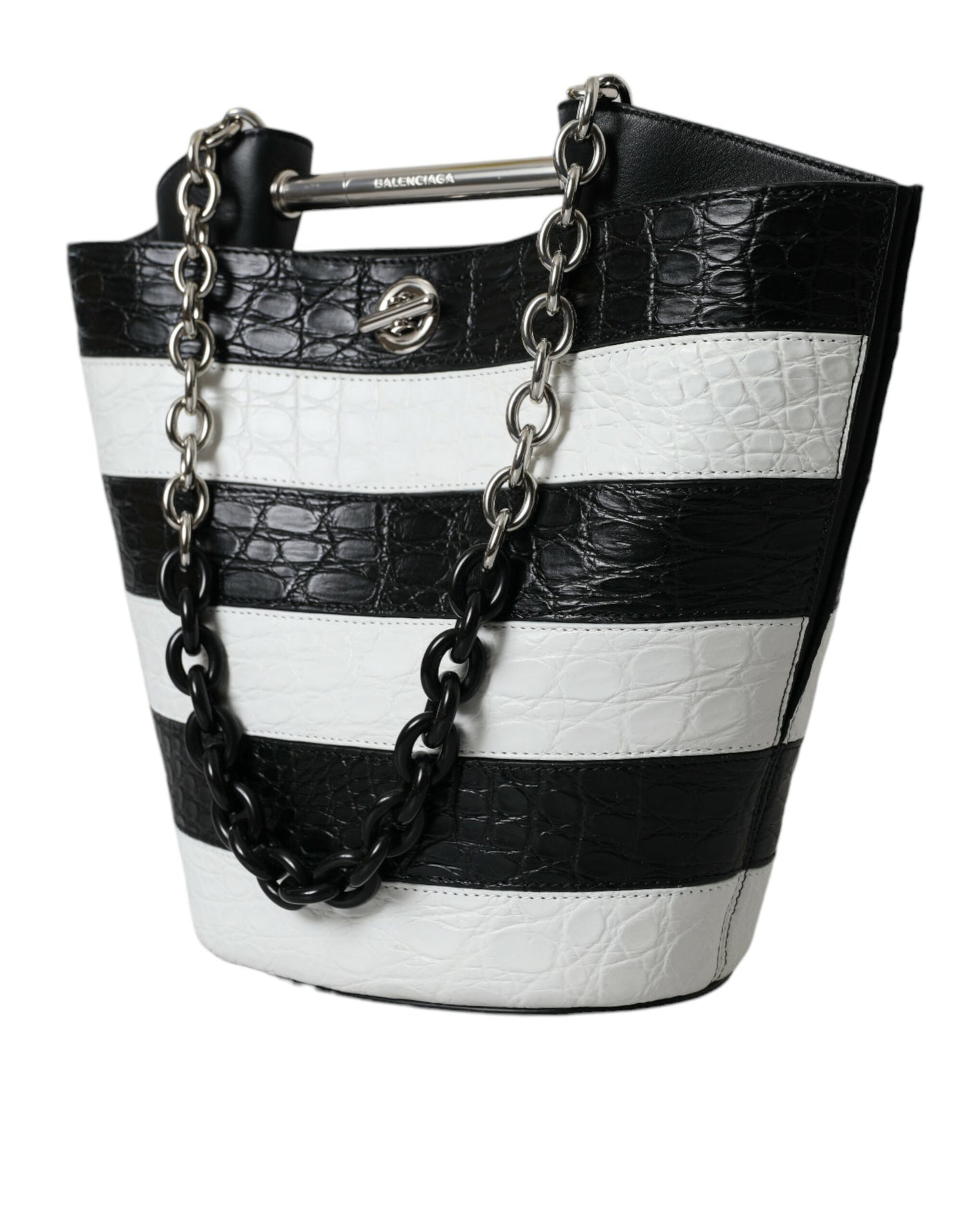 Balenciaga Chic Crocodile Leather Maxi Bucket Bag - - - Balenciaga