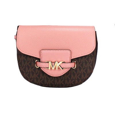 Michael Kors Reed Small Primrose Signature PVC Flap Saddle Crossbody Bag - - - Michael Kors