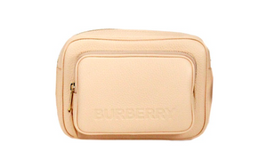 Burberry Small Branded Peach Pink Grainy Leather Camera Crossbody Bag - - - Burberry