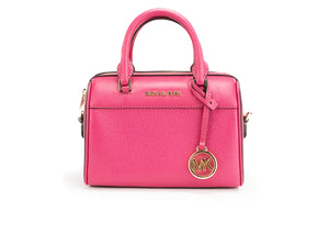 Michael Kors Travel XS Carmine Pink Leather Duffle Crossbody Handbag Purse - - - Michael Kors