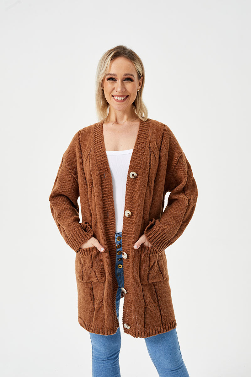 Women's Warm Long Casual Cardigan Sweater - Carvan Mart