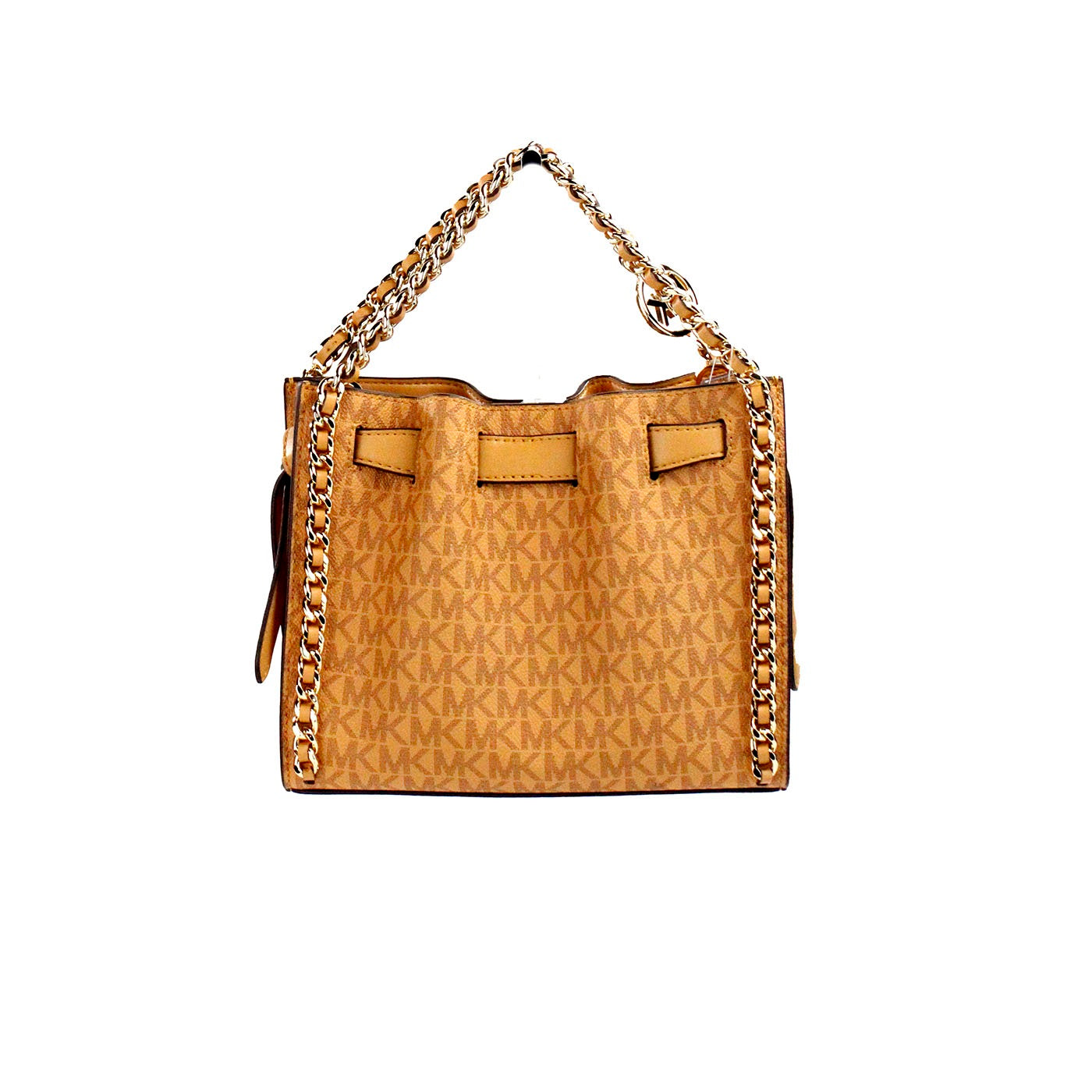 Michael Kors Mina Small Belted Cider Signature PVC Chain Inlay Crossbody Bag - - - Michael Kors