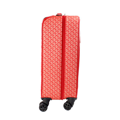 Michael Kors Travel Small Red Signature Trolley Rolling Suitcase Carry On Bag - - - Michael Kors