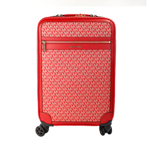 Michael Kors Travel Small Red Signature Trolley Rolling Suitcase Carry On Bag - - - Michael Kors