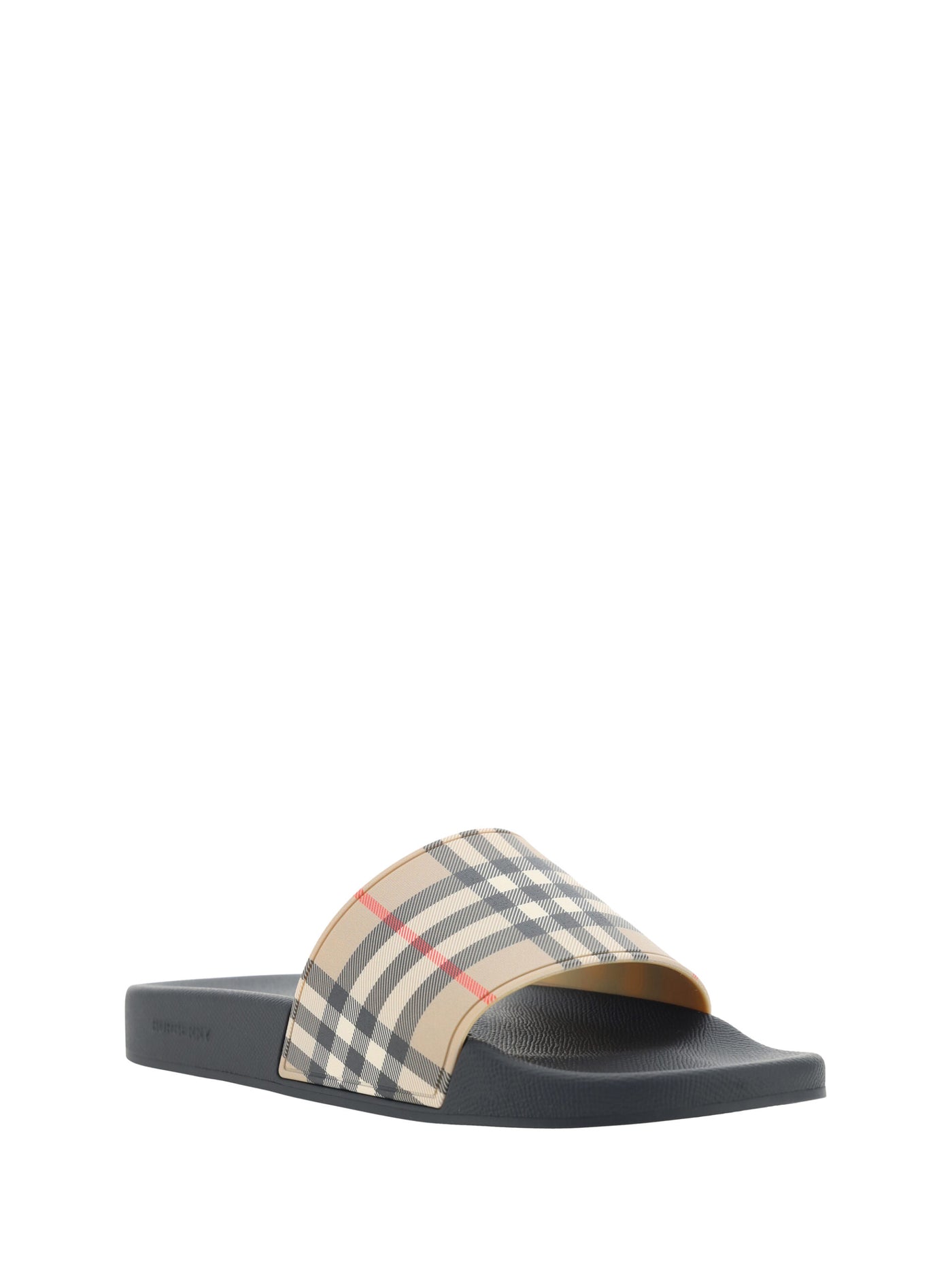 Burberry Brown Rubber Slides Sandals - - - Burberry