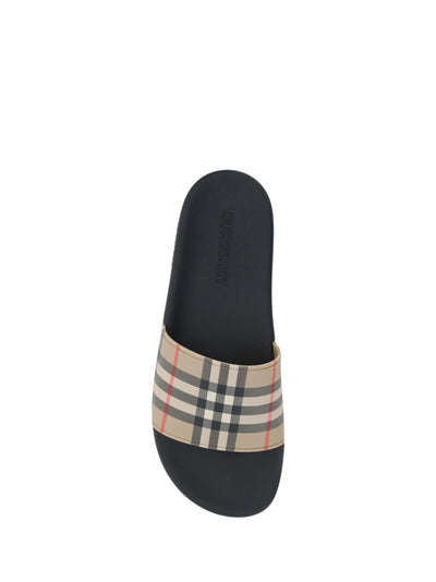 Burberry Brown Rubber Slides Sandals - - - Burberry