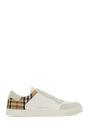 Burberry White Multicolor Calf Leather Sneakers - - - Burberry