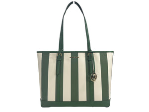 Michael Kors Jet Set Travel Large TZ Shoulder PVC Tote Bag Purse Fern Green - - - Michael Kors