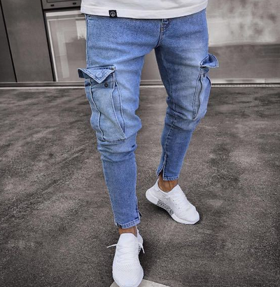 Cargo Hole Denim Jeans Men - - Men's Jeans - Carvan Mart