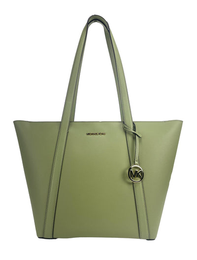 Michael Kors Large Pratt Shoulder Zip Tote Bag Light Sage - - - Michael Kors