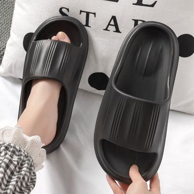 Peep-Toe Slippers Summer Indoor Anti-Slip Home Slippers Couples Shoes - Carvan Mart